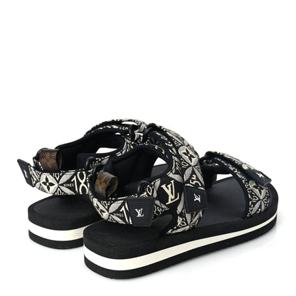 Louis Vuitton Jacquard Since 1854 Flat Arcade Sandals 40 Grey 5 of 7