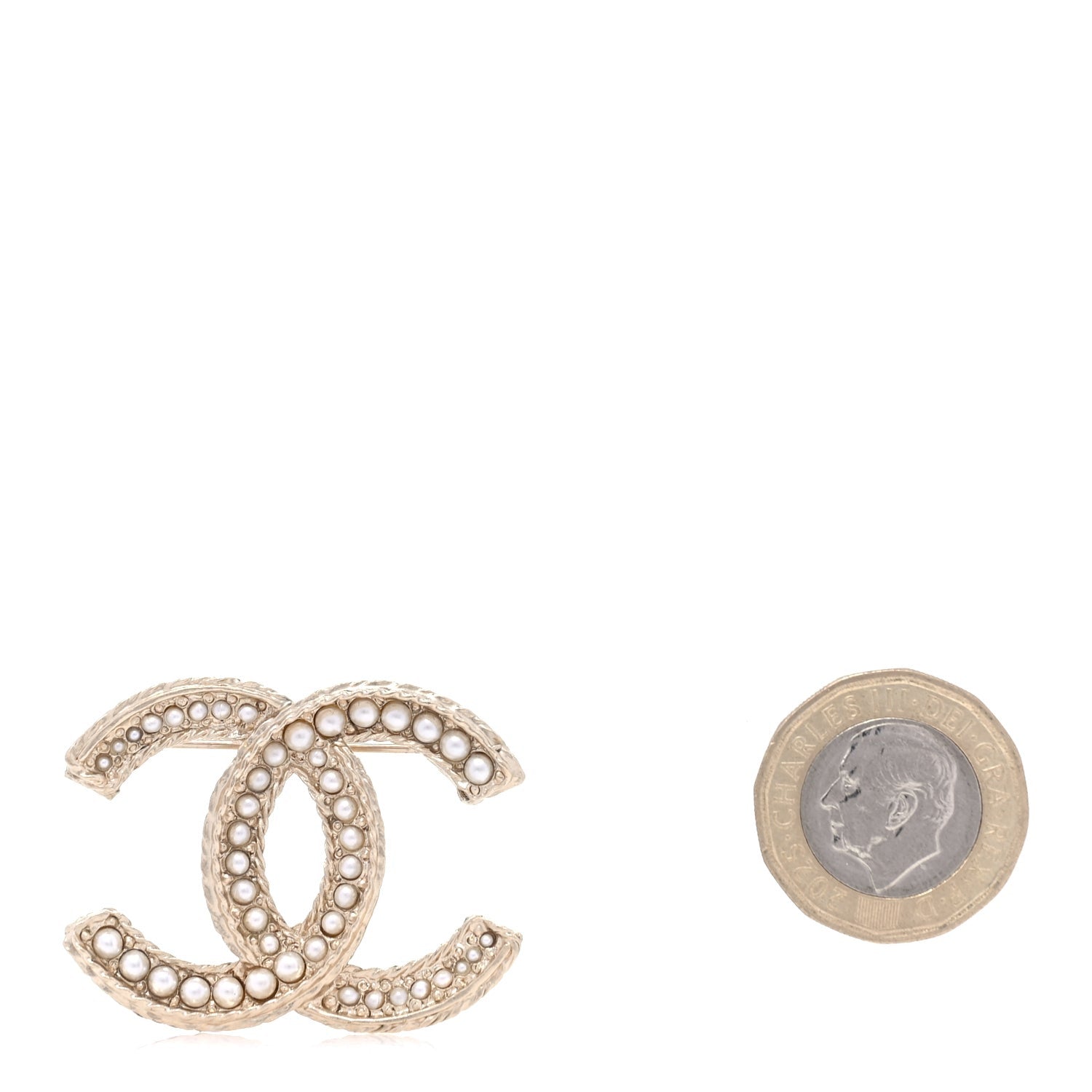 Chanel Pearl CC Brooch  Gold 2 of 4
