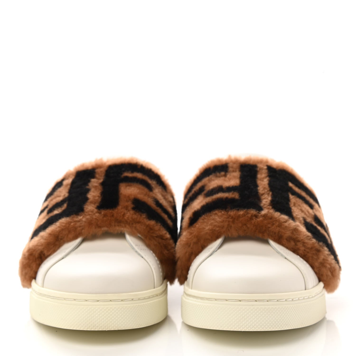 Fendi Vitello Shearling FF Velcro Slip On Sneakers 36 White 2 of 8