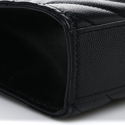 Saint Laurent Grain De Poudre Matelasse Chevron Medium Monogram Satchel Black 8 of 9