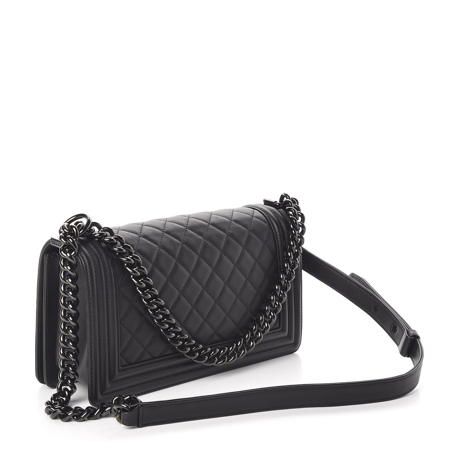 Calfskin Quilted Medium Boy Flap So Black