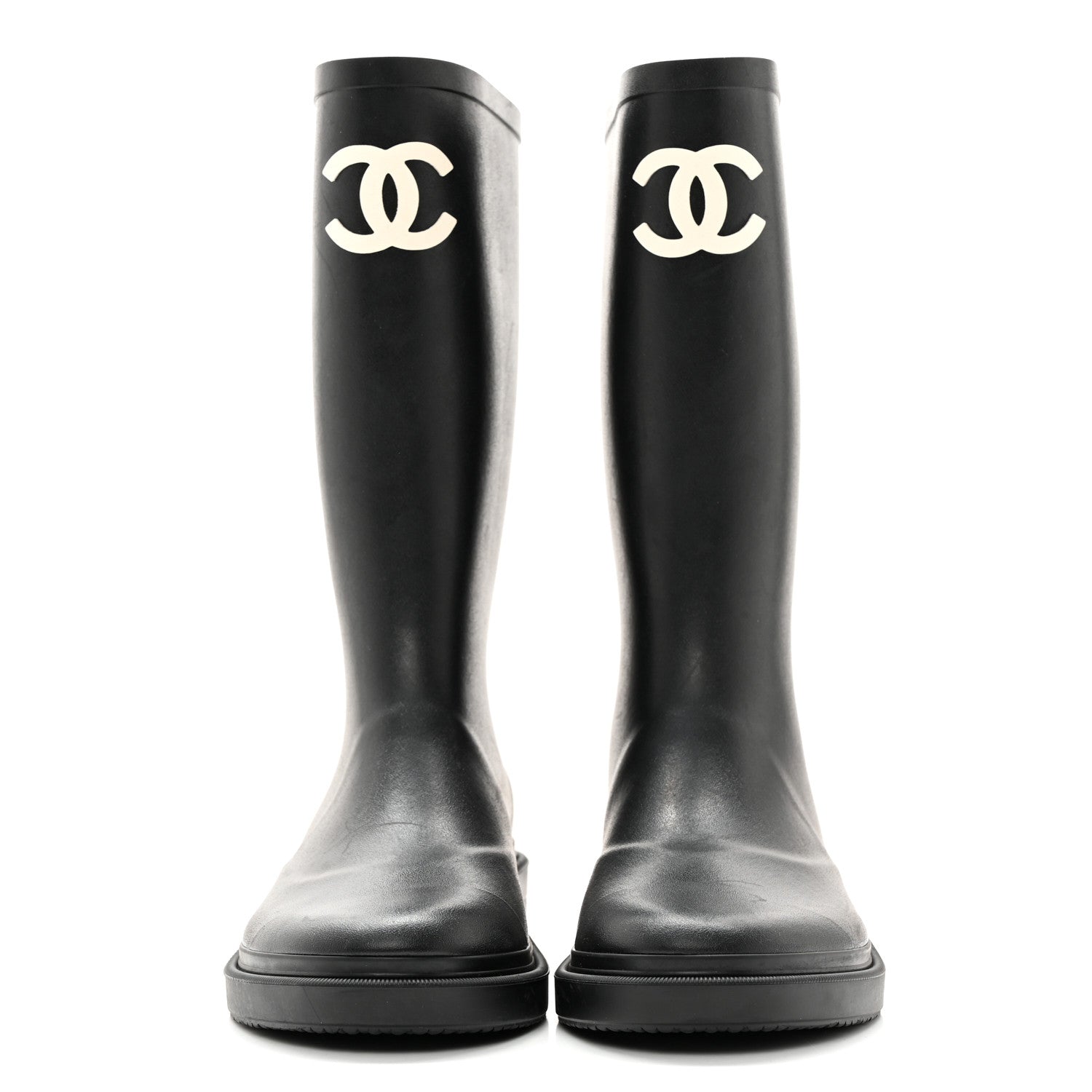 Chanel Caoutchouk CC High Boots 37 Black 2 of 17