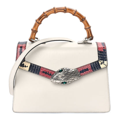 Gucci Calfskin Snakeskin Small Lilith Top Handle Bag White 1 of 7