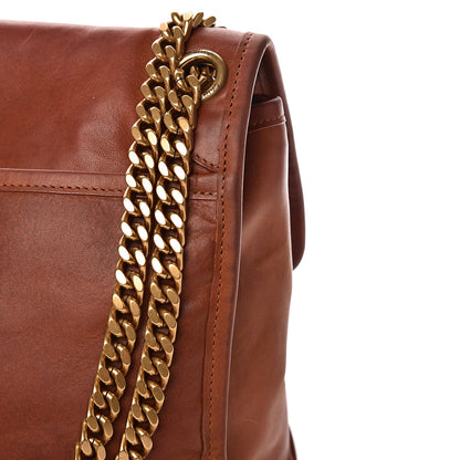 Saint Laurent Calfskin Monogram Medium Niki Chain Satchel Cognac 18 of 19