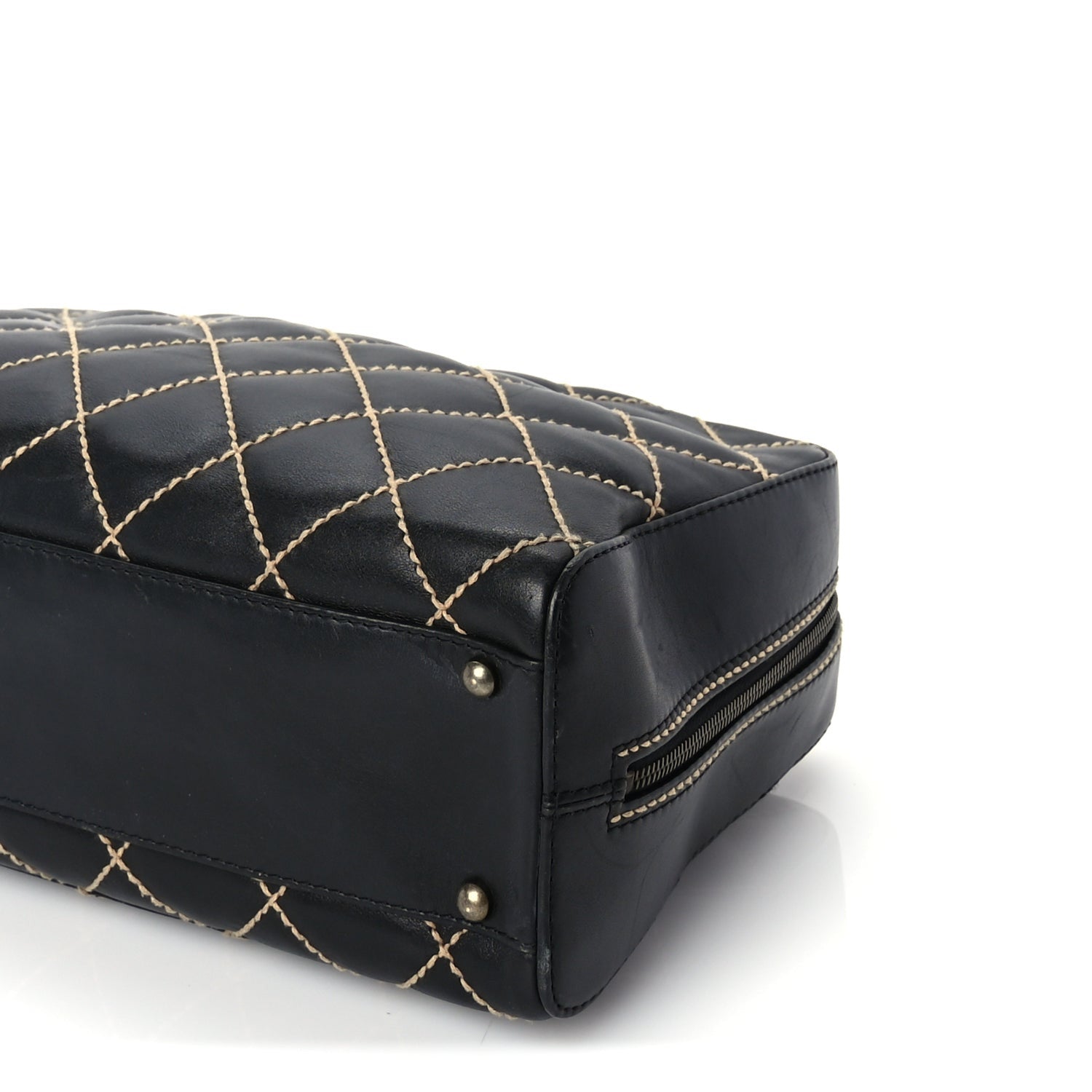 Chanel Calfskin Wild Stitch Top Handle Bag Black 10 of 10