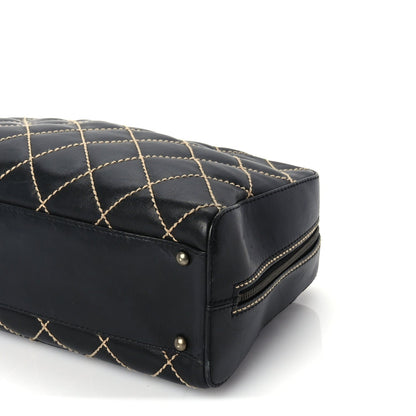 Chanel Calfskin Wild Stitch Top Handle Bag Black 10 of 10
