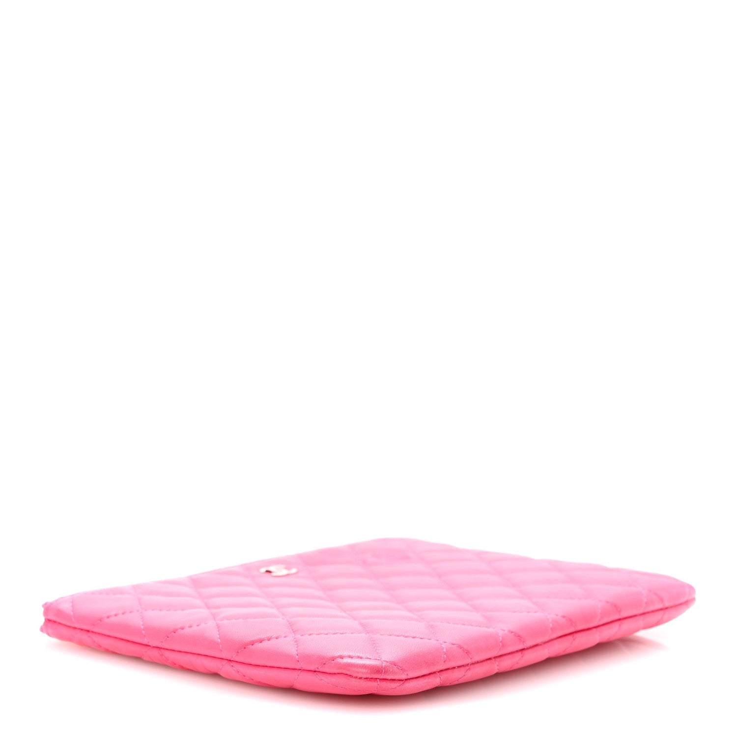 Chanel Lambskin Quilted Medium Cosmetic Case Dark Pink 4 of 7