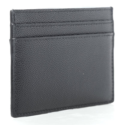 Saint Laurent Grain De Poudre Monogram Credit Card Case Black 2 of 4