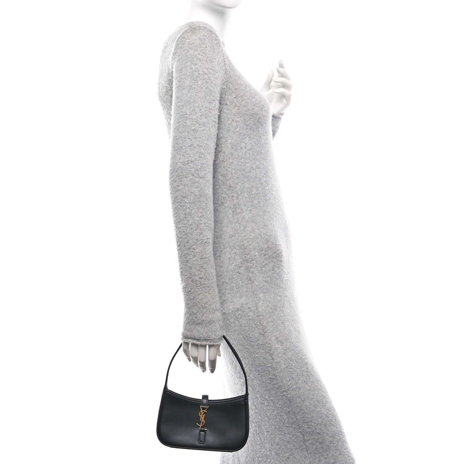 Saint Laurent Smooth Calfskin Le 5 A 7 Mini Hobo Black 2 of 7