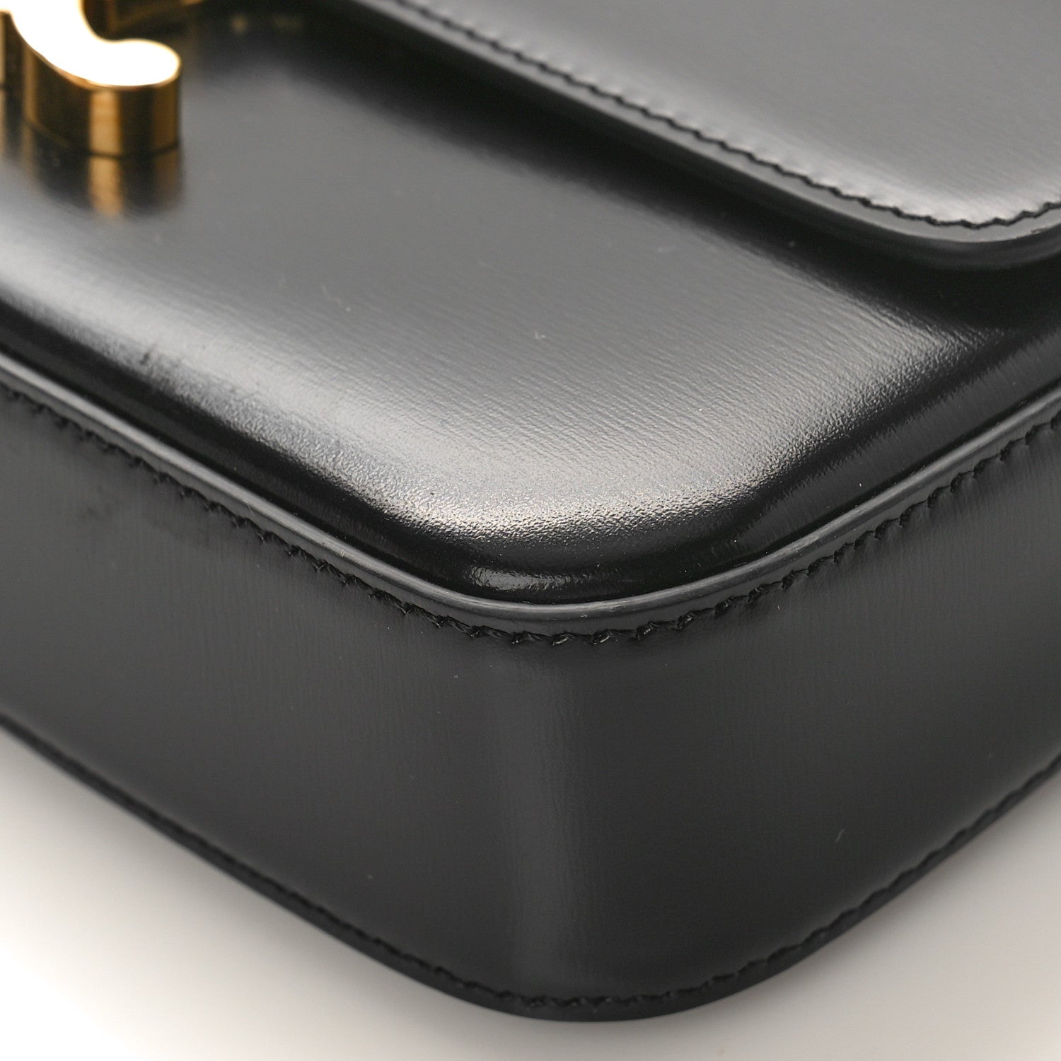 Celine Shiny Calfskin Triomphe Shoulder Bag Black 8 of 9