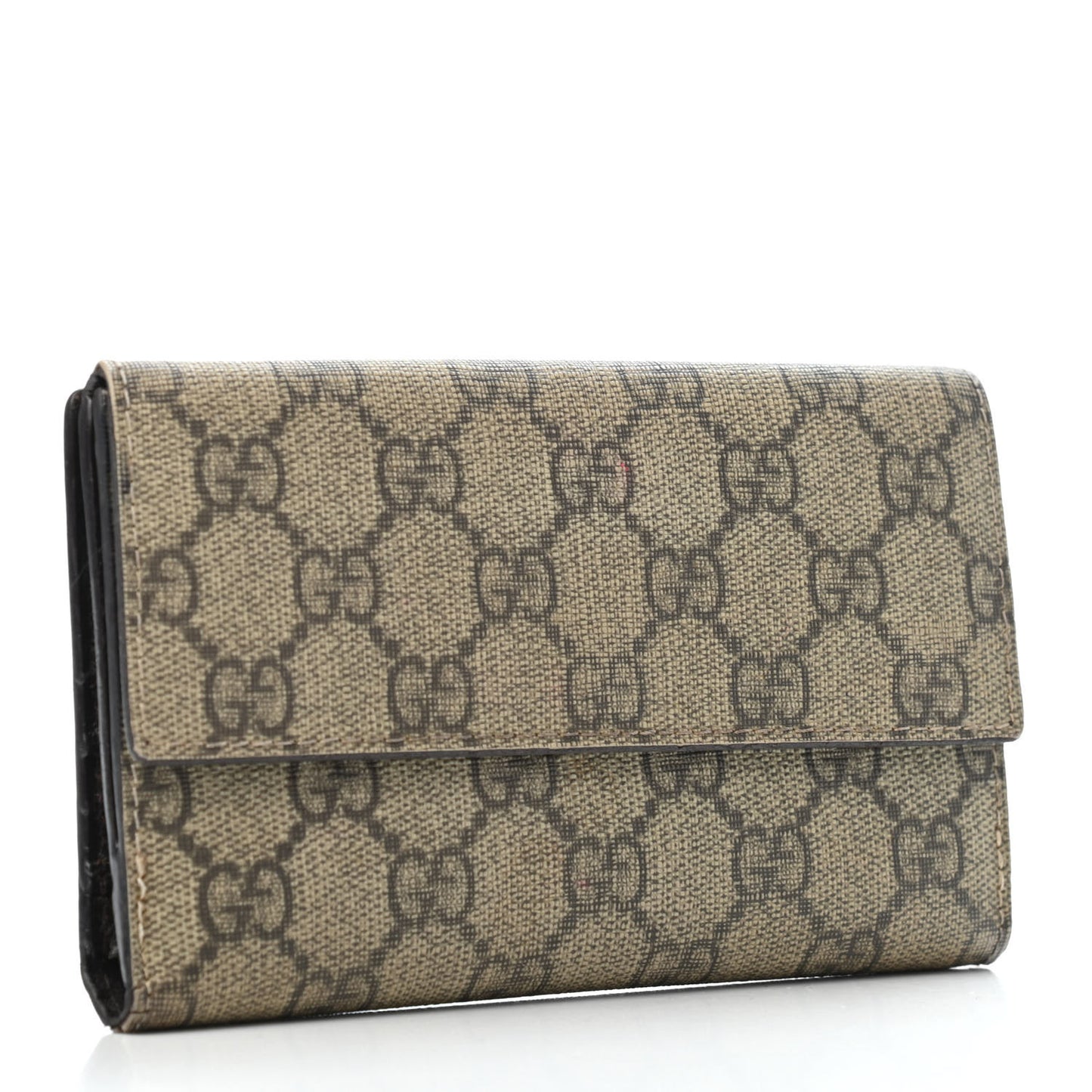 GG Supreme Monogram Continental Flap Wallet Dark Brown