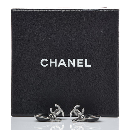 Chanel Crystal Mini Timeless CC Earrings Silver 10 of 10