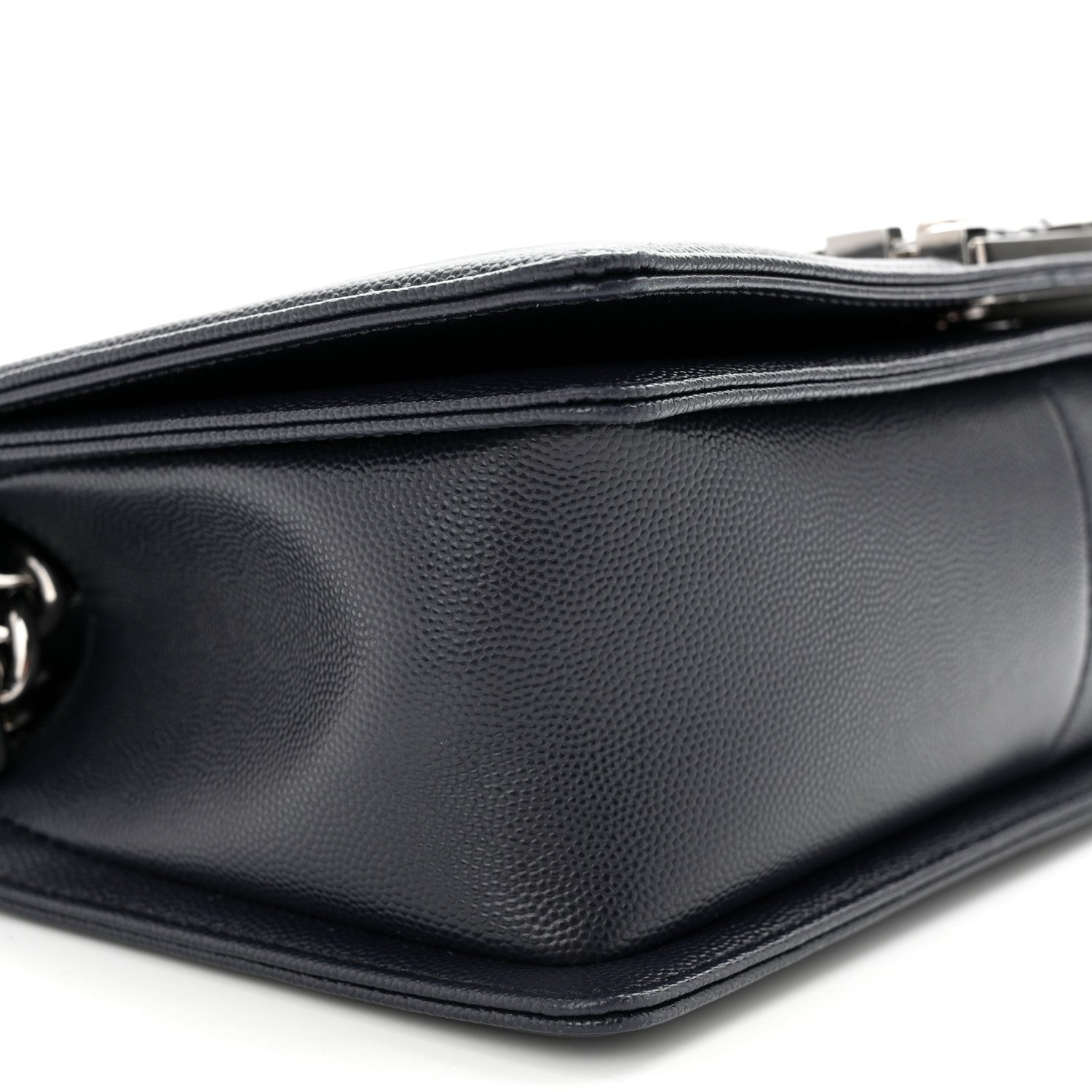 Chanel Caviar Chevron Quilted Medium Boy Flap Navy 9 of 11