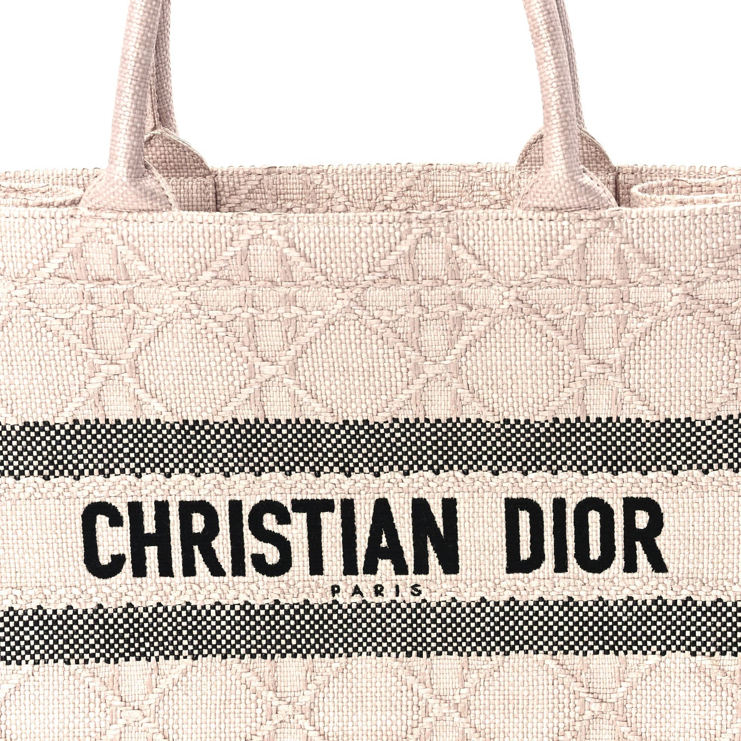 Christian Dior Raffia Cannage Medium Book Tote Sakura Pink 6 of 8