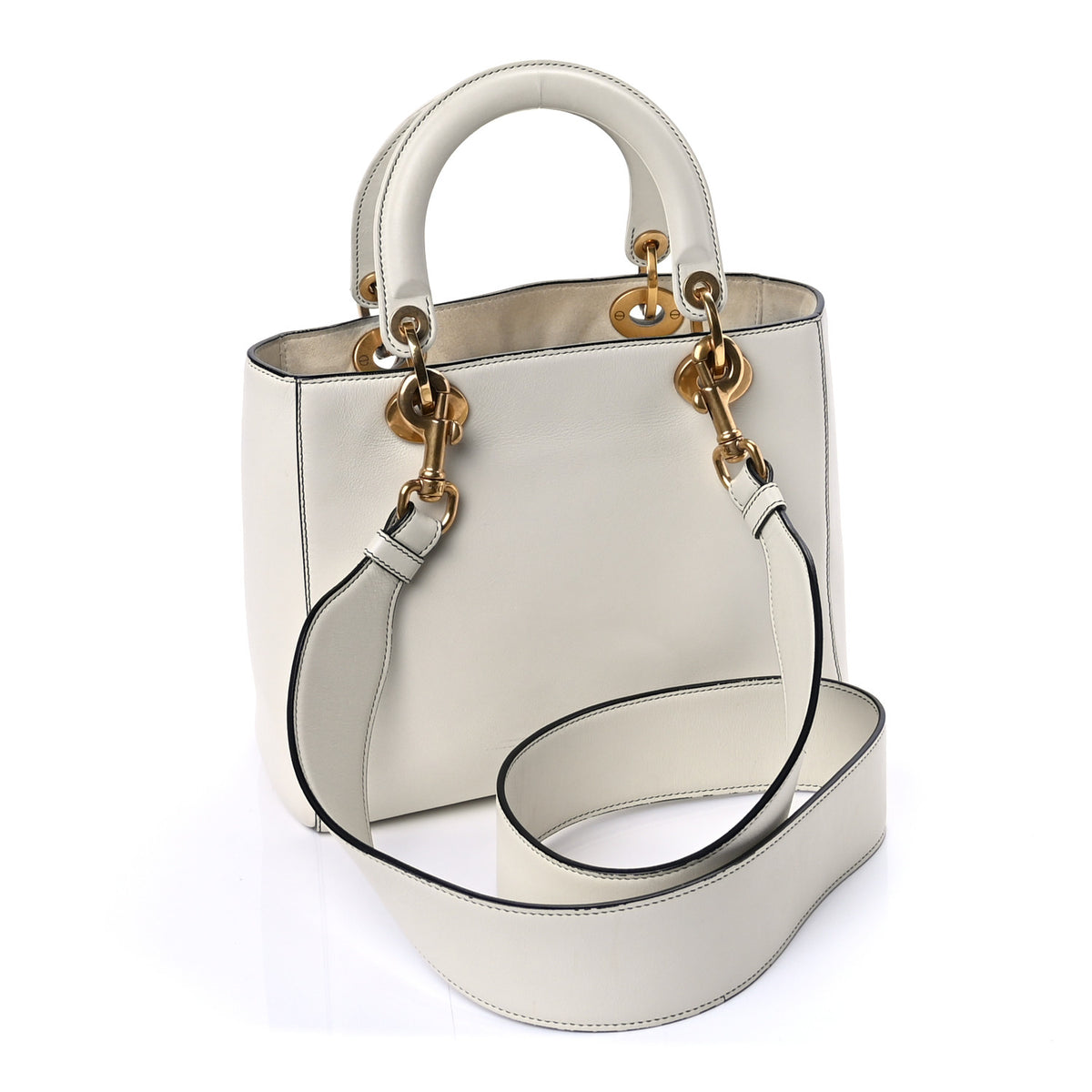Calfskin Niki De Saint Phalle Medium Supple Lady Dior Off White