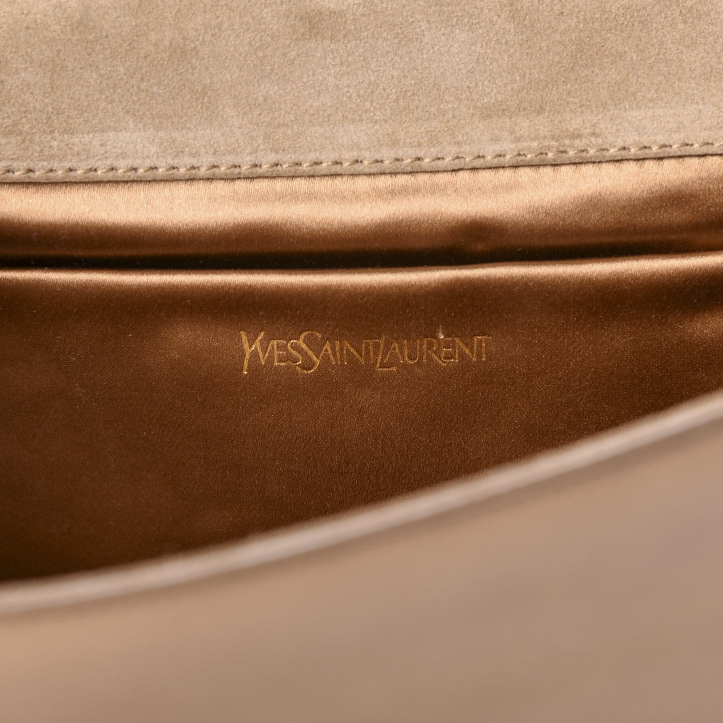 Lambskin Studded Y Clutch Beige