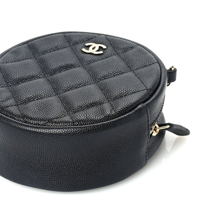 Chanel Caviar Quilted Round Clutch With Chain Black 9 of 9