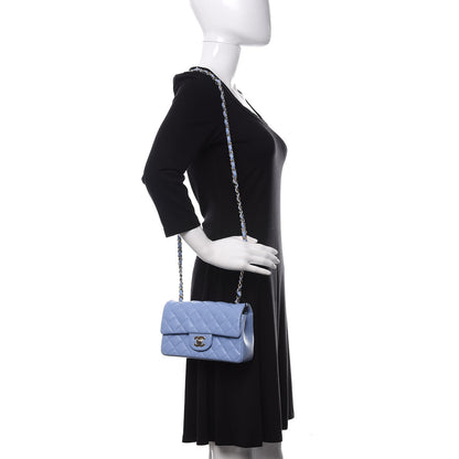 Chanel Lambskin Quilted Mini Rectangular Flap Light Blue 2 of 11