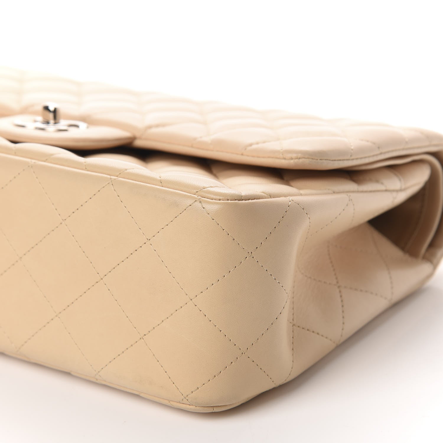 Chanel Lambskin Quilted Jumbo Double Flap Beige Clair 7 of 11