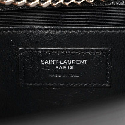 Saint Laurent Grain De Poudre Medium Classic Monogram Kate Satchel Black 6 of 10