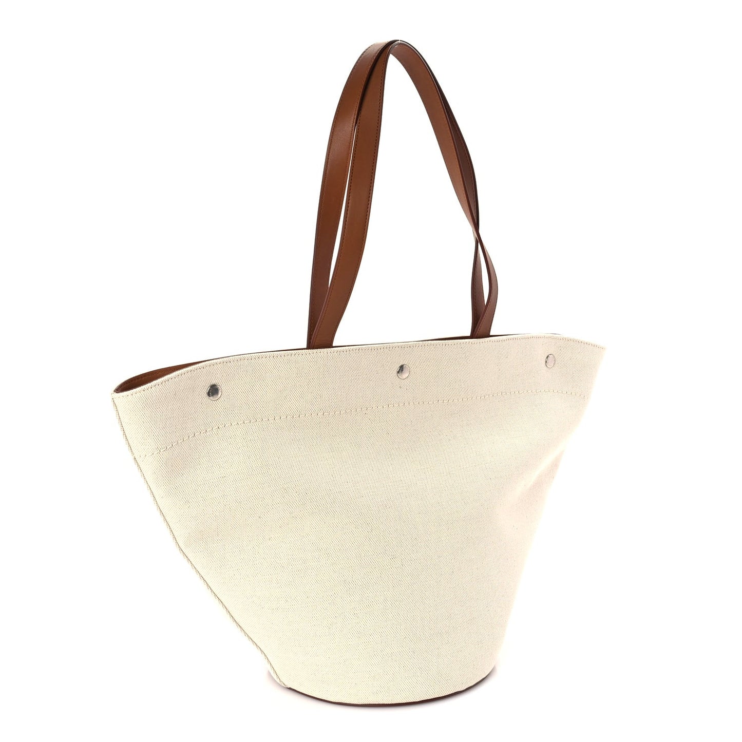 Linen Calfskin Rive Gauche Tote  Greggio Brick
