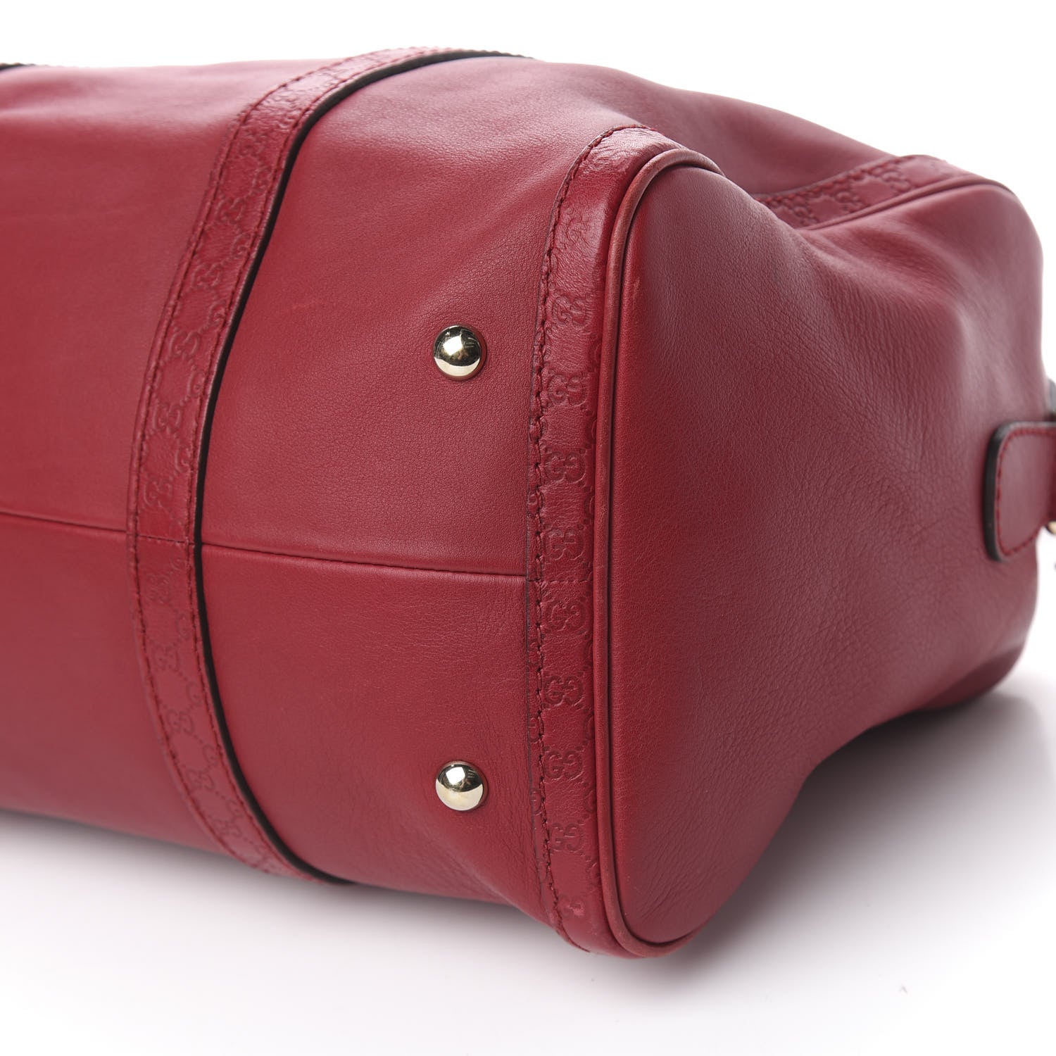 Gucci Calfskin Microguccissima Trim Medium Boston Raspberry Red 10 of 12