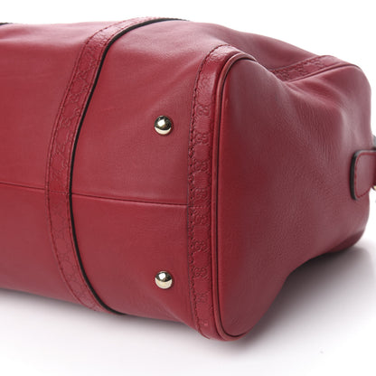 Gucci Calfskin Microguccissima Trim Medium Boston Raspberry Red 10 of 12