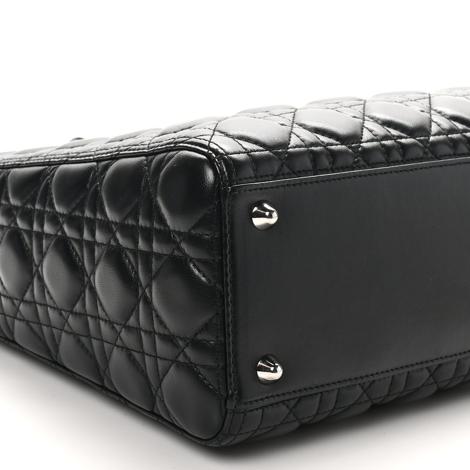 Christian Dior Lambskin Cannage Large Lady Dior Black 9 of 10