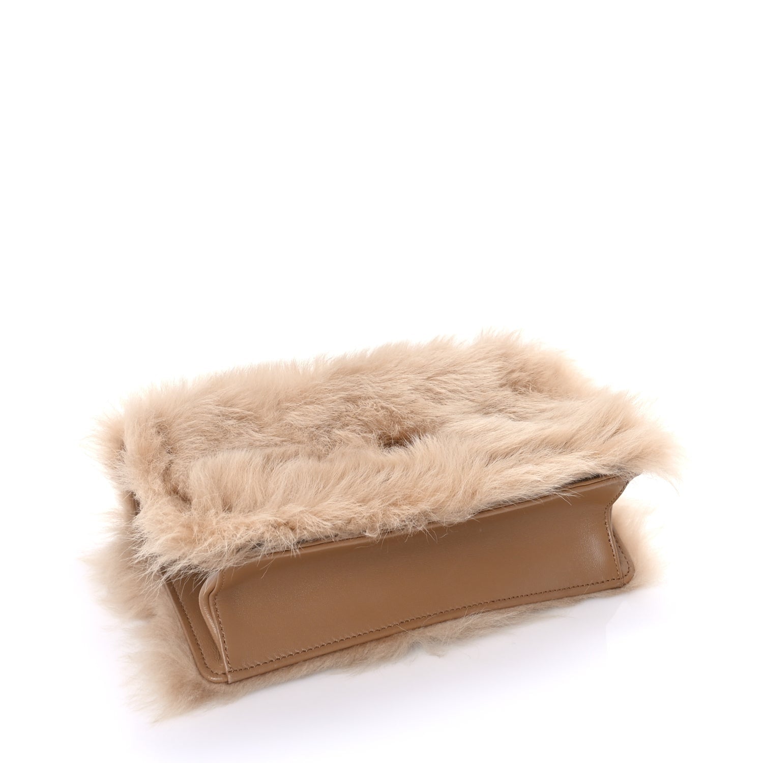Miu Miu Shearling Flap Shoulder Bag  Brown 3 of 7
