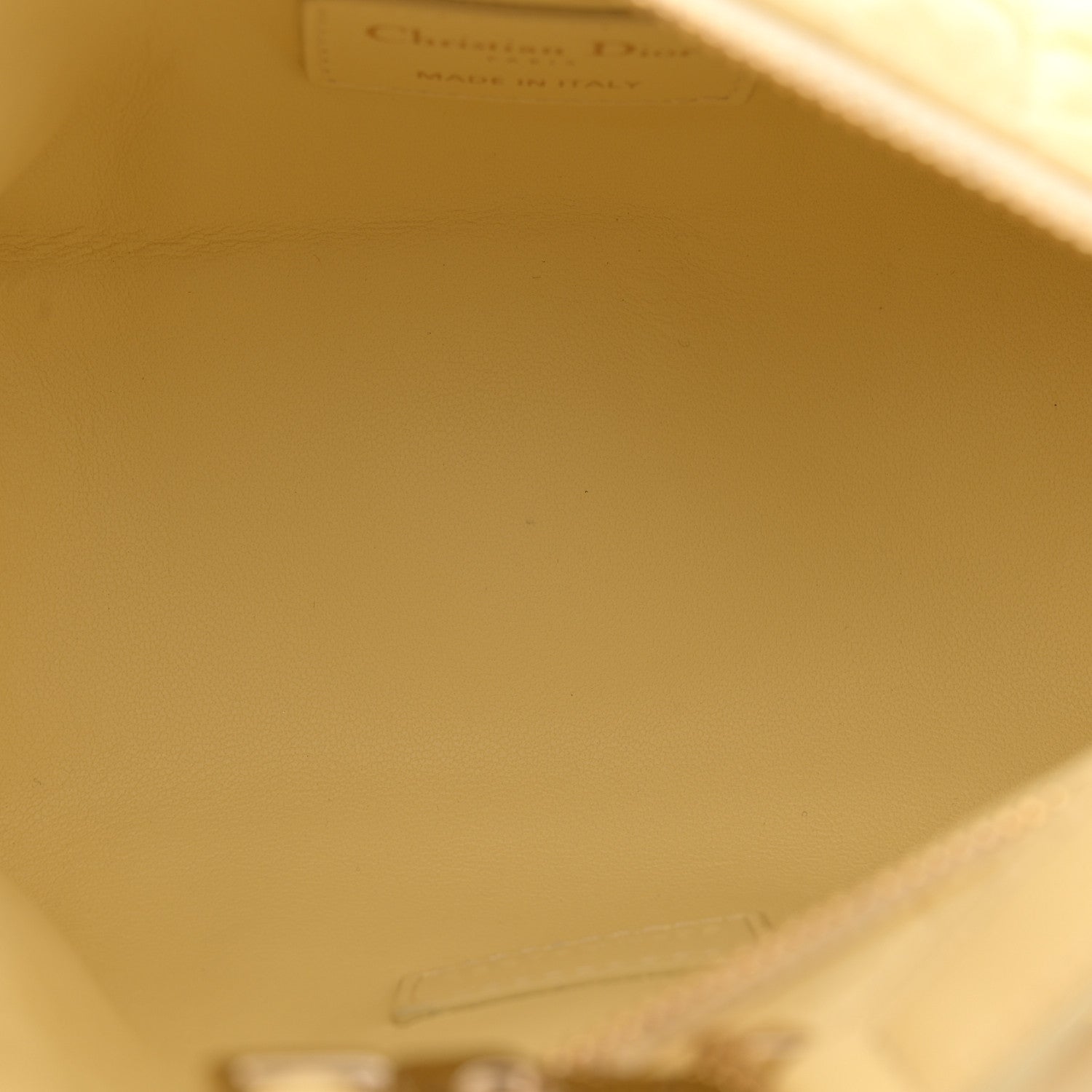 Christian Dior Calfskin Macrocannage Small Diortravel Nomad Pouch Pale Yellow 5 of 11