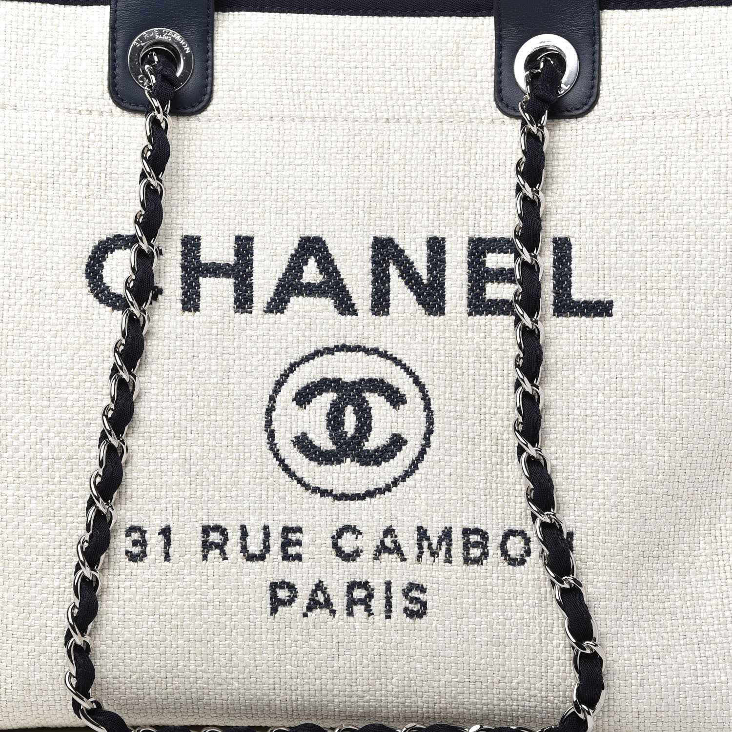 Chanel Canvas Medium Deauville Tote White 10 of 10