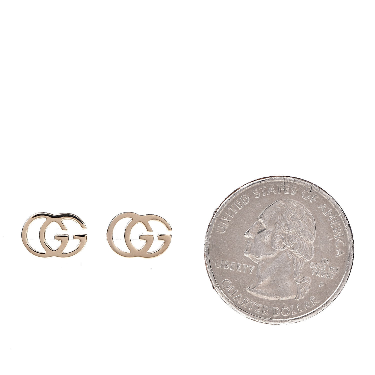 Gucci 18K Yellow Gold GG Tissue Stud Earrings 2 of 5