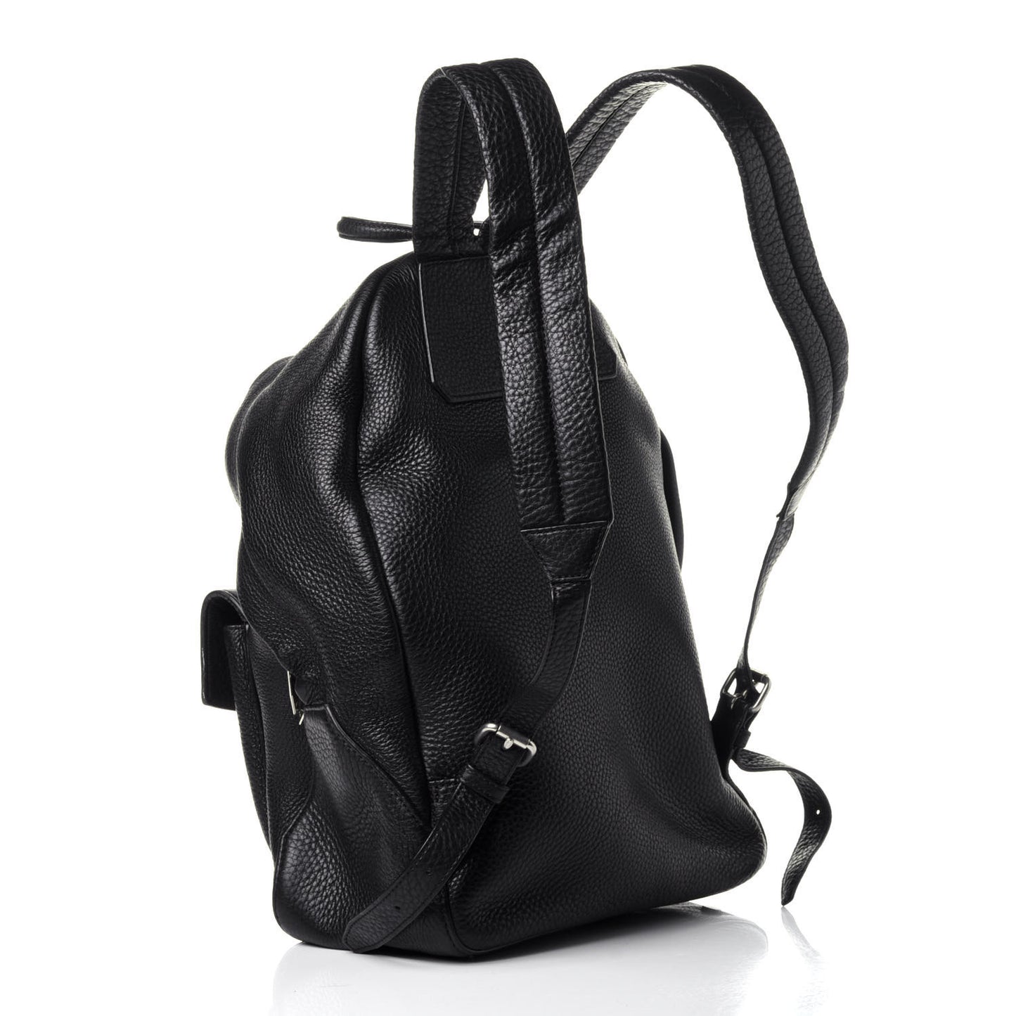 Grained Calfskin Backpack Black
