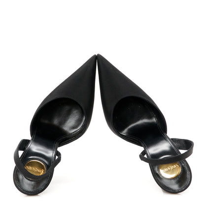 Saint Laurent Grosgrain Penelope Slingback Pumps 37 Black 2 of 10