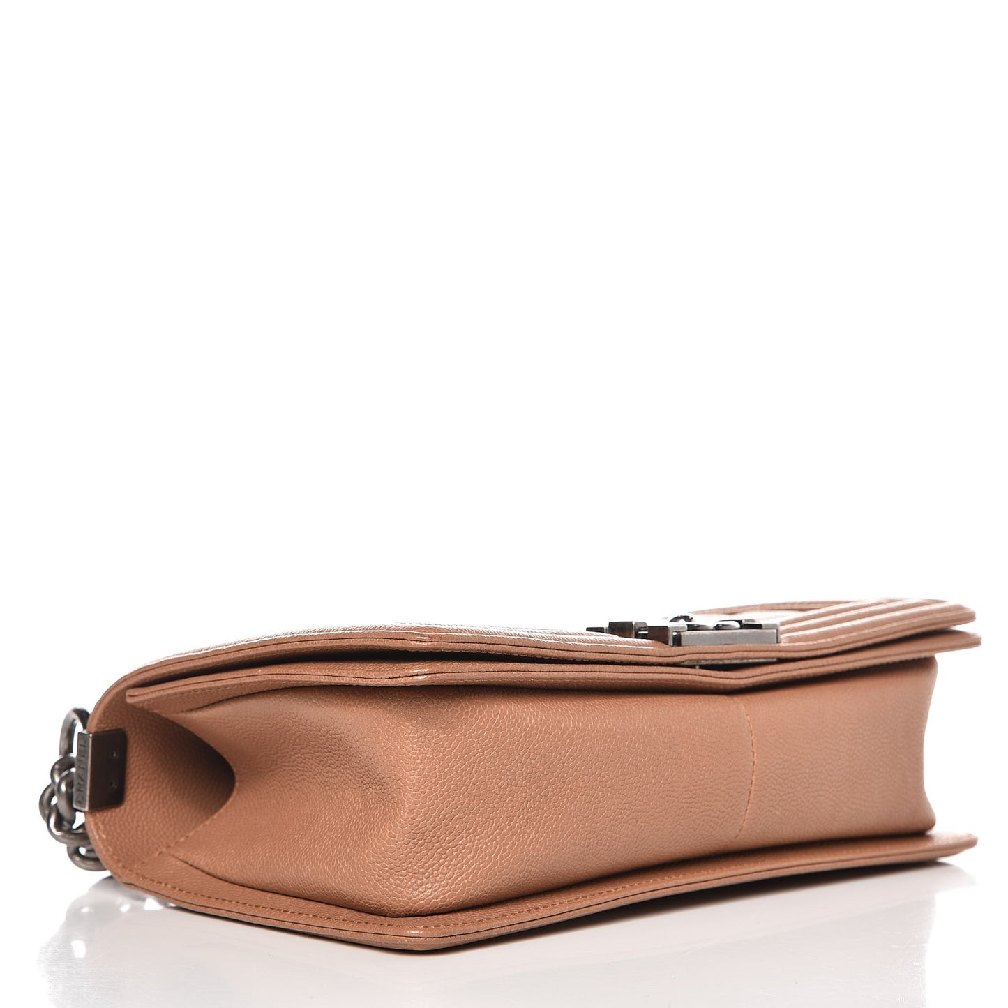 Caviar Quilted Medium Boy Flap Camel