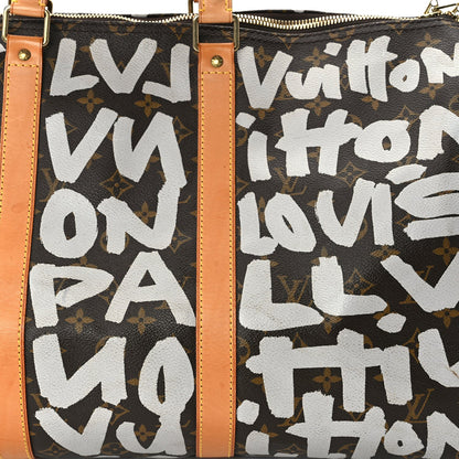 Louis Vuitton Monogram Graffiti Keepall 50  Silver 6 of 8