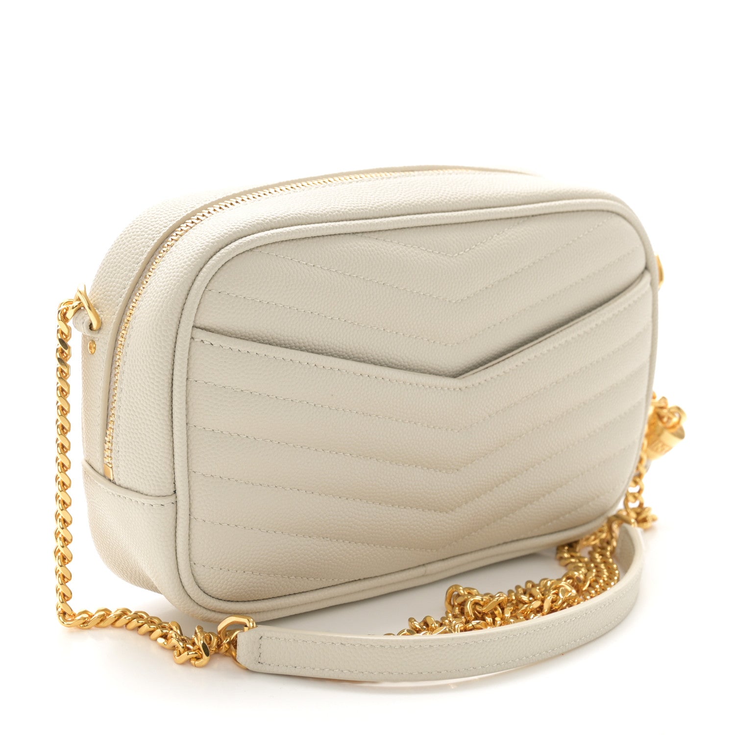 Saint Laurent Grain De Poudre Matelasse Monogram Mini Lou Camera Bag Crema Soft 3 of 11