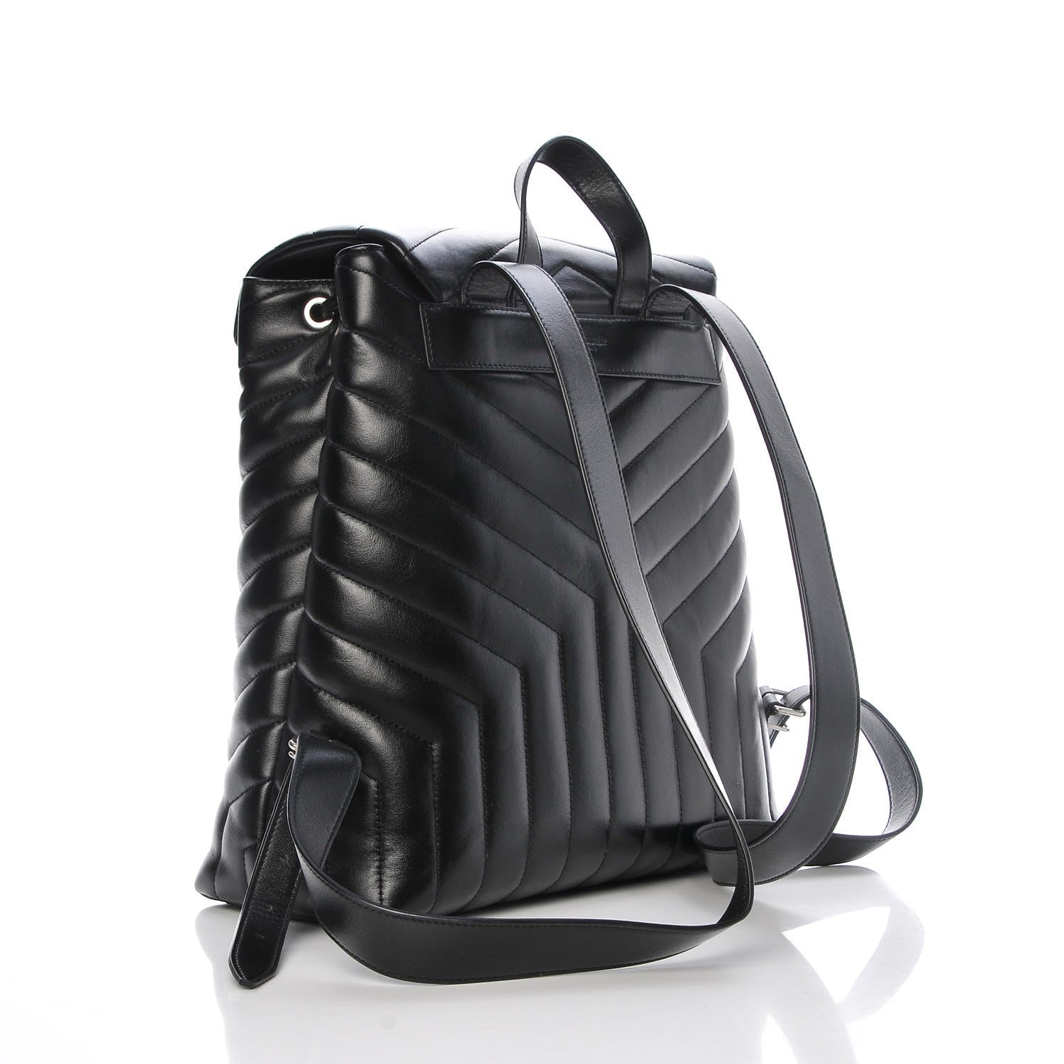 Saint Laurent Calfskin Y Quilted Monogram Medium Loulou Backpack Black 3 of 7