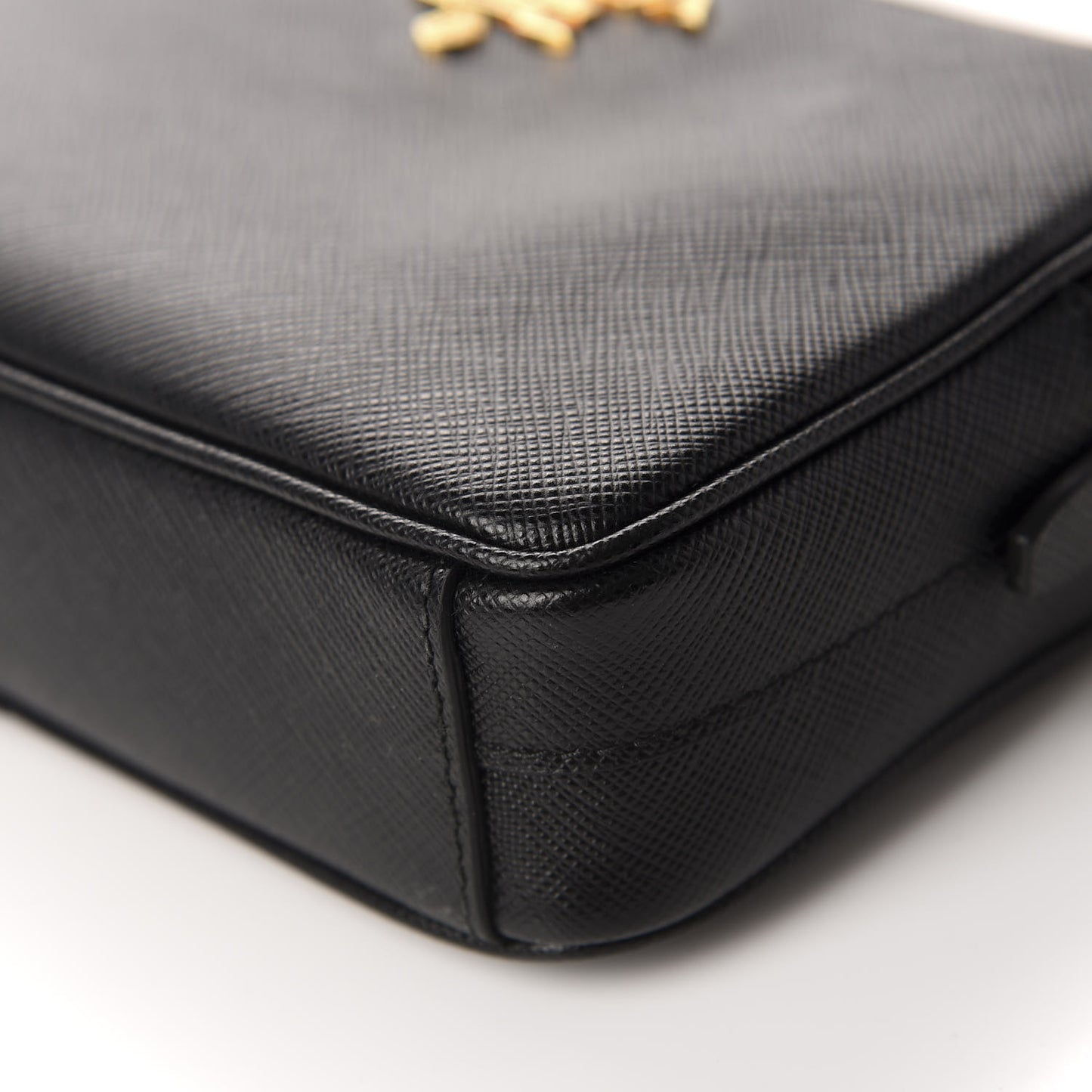 Saffiano Lux Small Camera Crossbody Bag Black