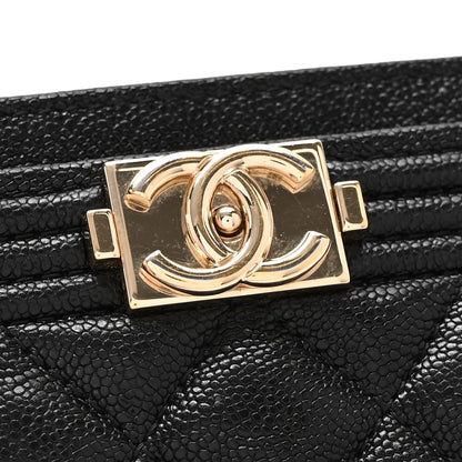 Chanel Caviar Quilted Boy Card Holder Black 10 of 11