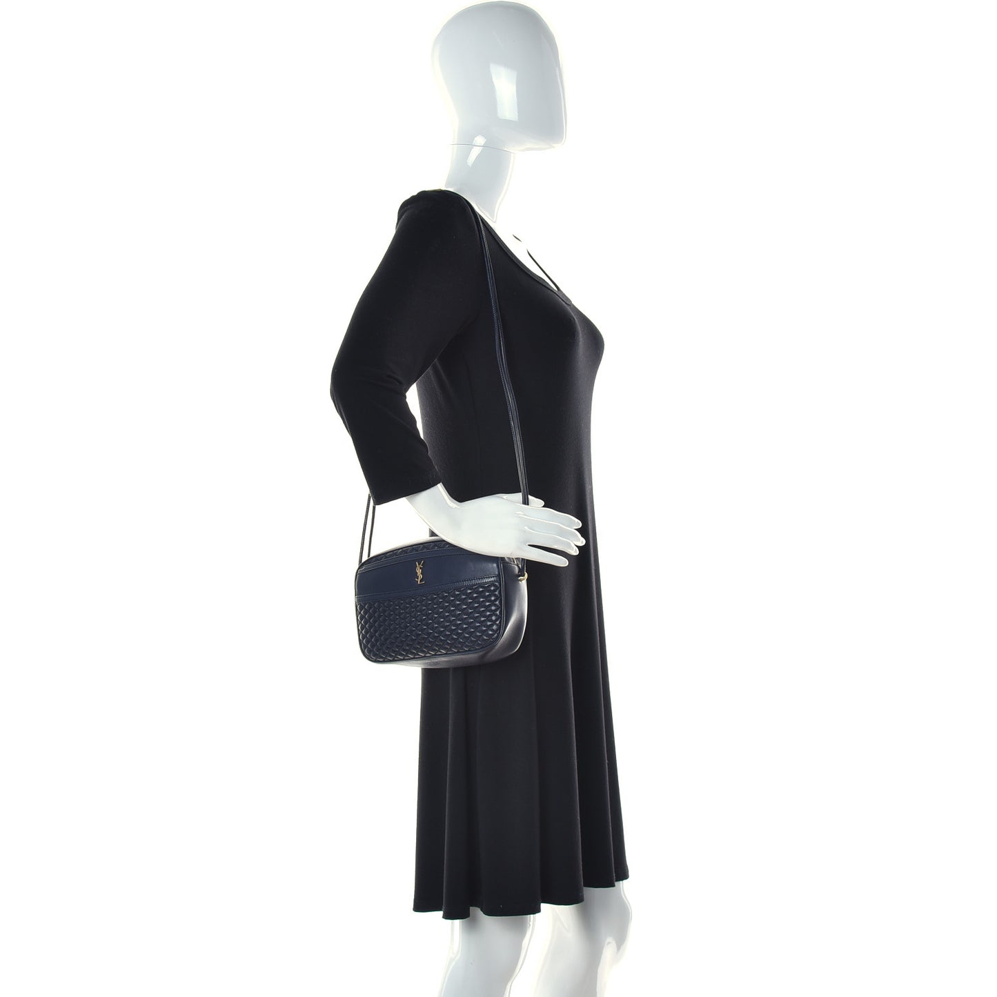 Lambskin Quilted Victoire Camera Bag Deep Marine