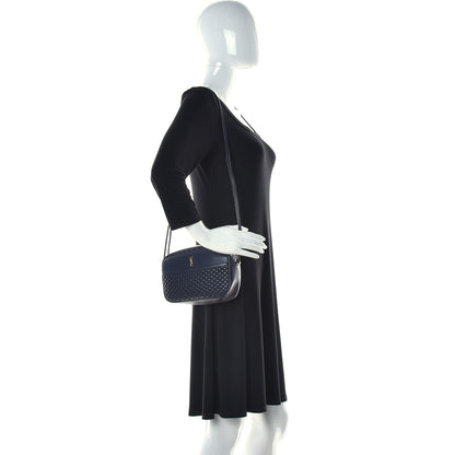Saint Laurent Lambskin Quilted Victoire Camera Bag Deep Marine 2 of 11