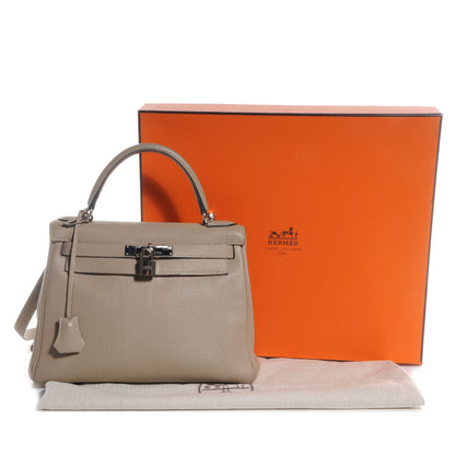 Hermes Taurillon Clemence Kelly Retourne 28 Gris Tourterelle 3 of 10