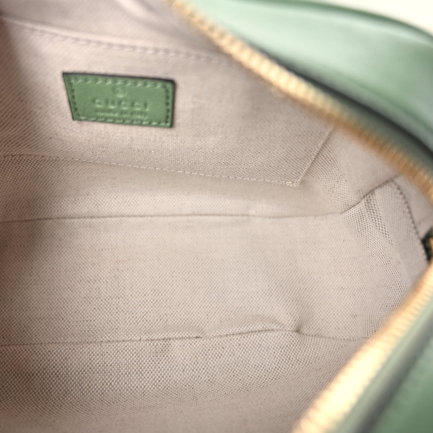 Sakai Be Green Calfskin Diagonal Stitched Small Blondie Shoulder Bag Green Soil Grass