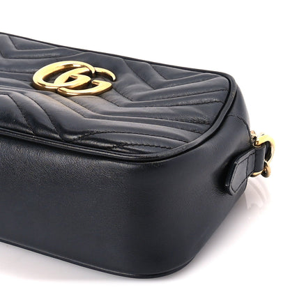 Gucci Calfskin Matelasse Small GG Marmont Chain Shoulder Bag  Black 8 of 8