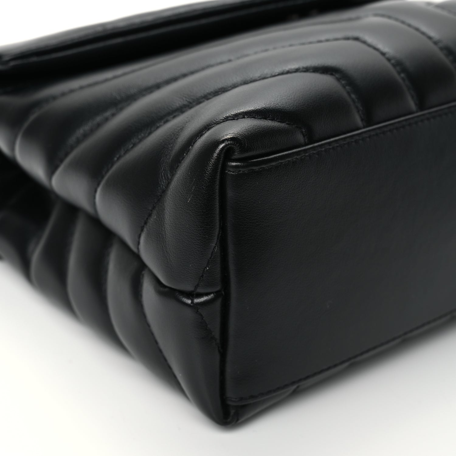 Saint Laurent Calfskin Y Quilted Monogram Small Loulou Chain Satchel Black 8 of 9