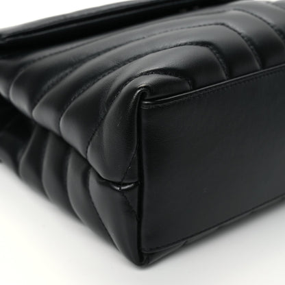 Saint Laurent Calfskin Y Quilted Monogram Small Loulou Chain Satchel Black 8 of 9