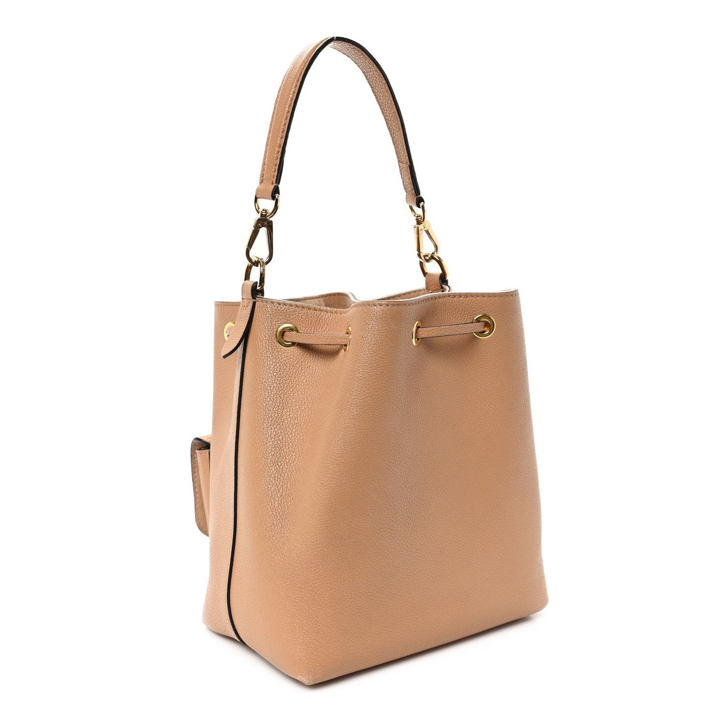 Calfskin Lockme Bucket MM Arizona Beige