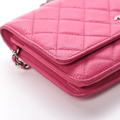 Chanel Caviar Quilted Wallet on Chain WOC Pink 12 of 18