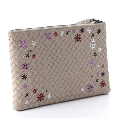 Bottega Veneta Nappa Intrecciato Meadow Flower Pouch Beige Multicolor 3 of 10